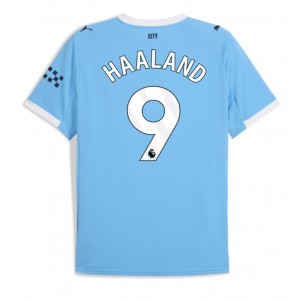 Fotbalové Dres Manchester City Erling Haaland #9 Domácí Oblečení 2025-26 Krátký Rukáv